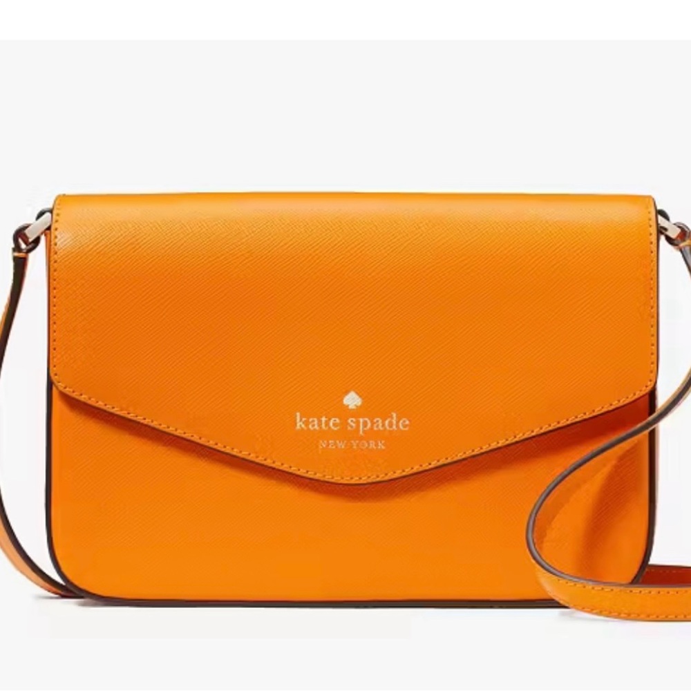 Kate Spade NY Sadie Envelope Crossbody in Turmeric Root Bright Orange K7338